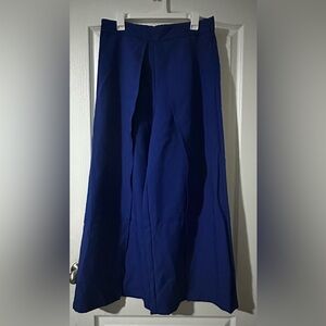 Chic Wide Leg Blue Women's Pants
